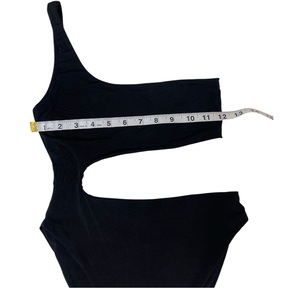 Naked Wardrobe One Piece one shoulder Black Swim Wear  All Around Cutouts XS - Picture 5 of 9
